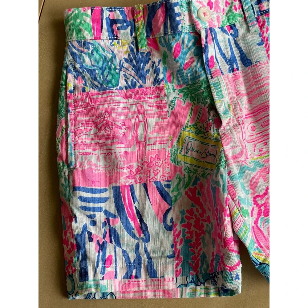 Lilly Pulitzer Boys Beaumont Shorts Size 4 Patchwork Print Cotton